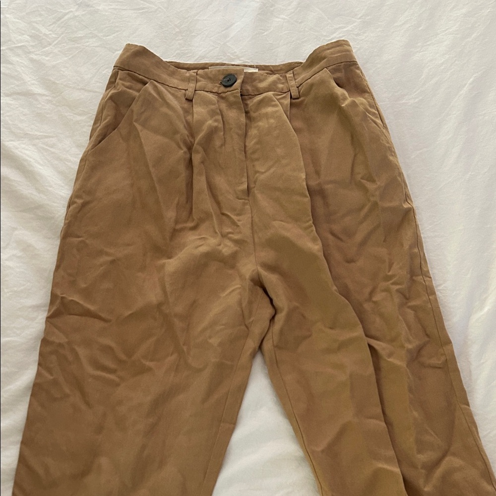 Mara Hoffman Tan Linen Trousers